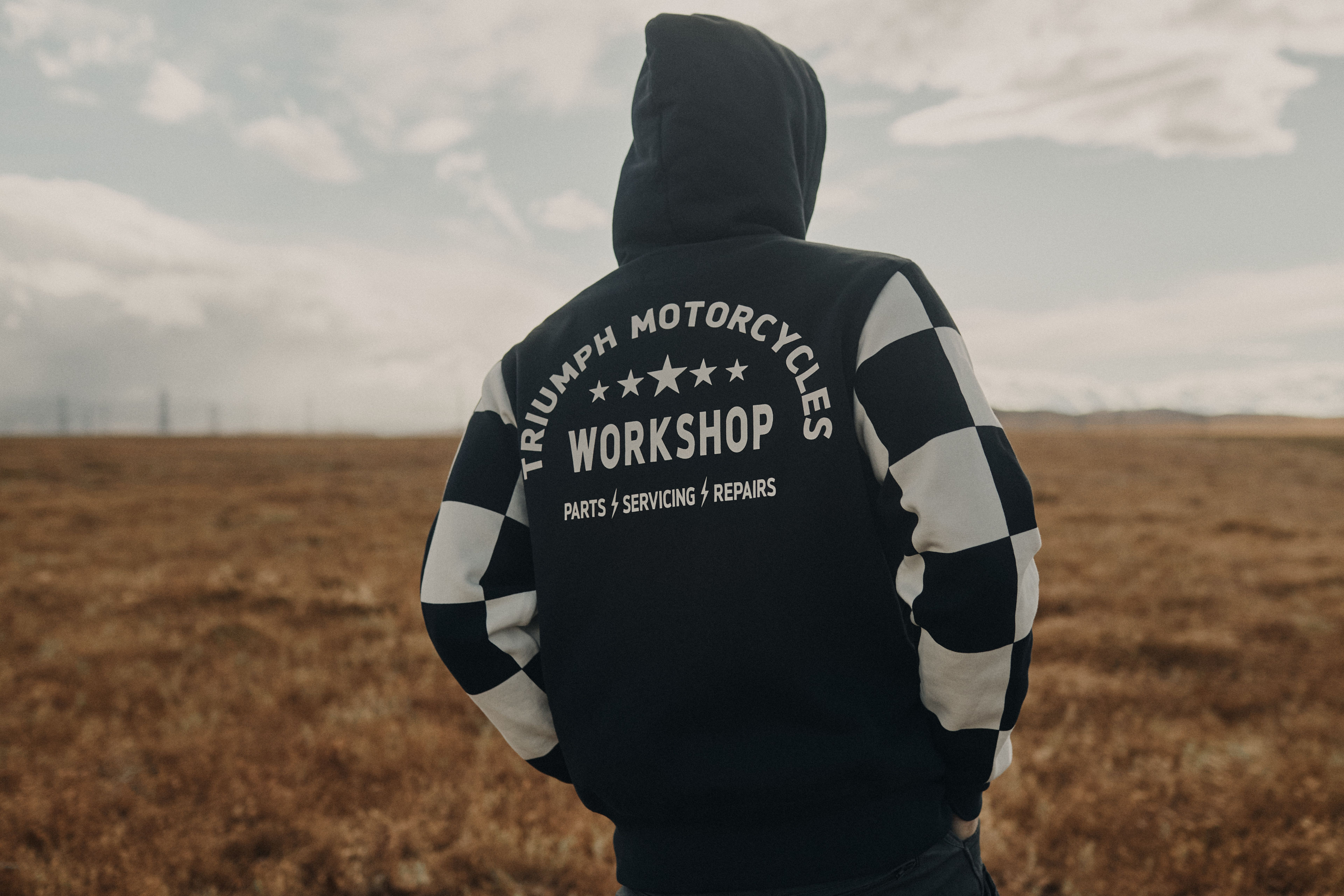 Haytham Checkerboard Hoodie in Red and Bone | Casual Clothing
